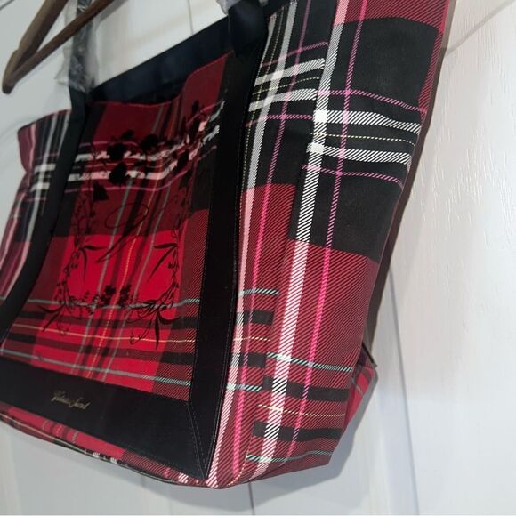 Victoria’s Secret plaid multi color red tote - Picture 3 of 10